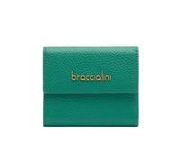 Braccialini Basic Portefeuille modèle continental petit, en cuir de couleur or avec logo en relief doré., vert, Taglia Unica, Décontracté