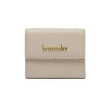 Braccialini Basic Portefeuille modèle continental petit, en cuir de couleur or avec logo en relief doré., gris, Taglia Unica, Décontracté