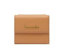 Braccialini Basic Portefeuille modèle continental petit, en cuir de couleur or avec logo en relief doré.