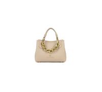 Braccialini Beth Jewels Sac à main de petite taille en couleur platine, avec doubles poignées et bandoulière amovible et réglable pour une double portabilité. À l'intérieur, une pochette, taupe