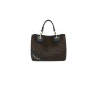 Braccialini Beth Matelassé Sac à main de taille moyenne en matériau effet chevalin à motifs léopards.Avec doubles poignées, fermeture à clip et bandoulière en ruban logo amovible et