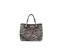 Braccialini Beth Matelassé Sac à main de taille moyenne en matériau effet chevalin à motifs léopards.Avec doubles poignées, fermeture à clip et bandoulière en ruban logo amovible et