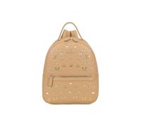 Braccialini Beth Strass Sac à dos de couleur biscuit avec bretelles réglables pour plus de confort et de polyvalence. Le design est orné d'une émeute de clous dorés représentant des cœurs, beige, UNI
