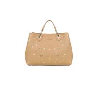 Braccialini Beth Strass Sac à main de grande taille en couleur biscuit, avec doubles poignées et bandoulière amovible et réglable pour une double portabilité. À l'intérieur, une pochette, beige