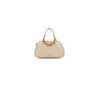 Braccialini Candy Bauletto en simili cuir de couleur noire avec double poignée, la bandoulière amovible réglable permet la double portabilité. Adorée par la superbe chaîne, taupe, Taille unique
