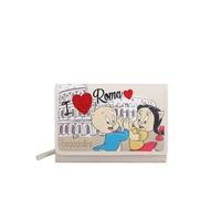 Braccialini Cartes postales Lt Petit portefeuille avec impression dédiée à Rome et les célèbres Porky et Pétunia dans une scène romantique devant le Colisée., Couleur unie, Taglia Unica, Cartes
