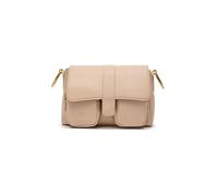 Braccialini Jinny Jewels Sac à bandoulière en simili cuir de couleur bordeaux, design compact avec rabat et poches avant zippées est enrichi de détails en métal doré. La bandoulière réglable et