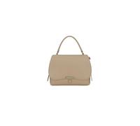 Braccialini Michelle Sac à main de taille moyenne en cuir souple de couleur bordeaux, au design élégant et minimal. La structure rigide avec rabat avant est ornée d'une fermeture trotteuse, taupe