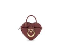 Braccialini Mini sac baroque en cuir de veau doux avec une silhouette romantique en forme de cœur, rehaussé d'un fermoir baroque emblématique avec des cœurs émaillés et des détails brillants, rouge