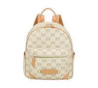 Braccialini Monogram Sac à dos en cuir imprimé monogramme au design pratique et contemporain. Le motif avec coeurs, symbole de la marque, rejoint les finitions en cuir de couleur biscuit pour un