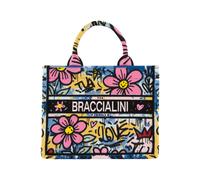 Braccialini Petit sac à main Queen en tissu avec double anse, bandoulière réglable et amovible pour deux façons de le porter. L'imprimé se distingue par un motif décoratif raffiné, multicolore