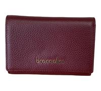 Braccialini Portefeuille Basic modèle continental moyen, en cuir de couleur platine avec logo en relief doré.