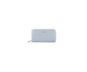 Braccialini Portefeuille Basic modèle zip around en cuir de couleur or, avec logo doré sur le devant. Une poche intérieure zippée pour la monnaie., bleu ciel, Taille unique, Décontracté