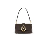 Braccialini Sac à bandoulière baroque en veau doux à la silhouette compacte et féminine, orné de l'emblématique boucle bijou baroque avec des cœurs émaillés et des détails lumineux. Les lignes, marron