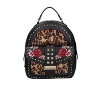 BRACCIALINI Sac à dos femme Rock en similicuir noir Taille du sac: Moyenne