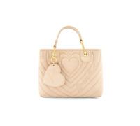 Braccialini Sac à main Beth Matelassé de taille moyenne en matériau effet daim avec une finition douce et veloutée. La fabrication emblématique de cœurs concentriques matelassés apporte profondeur et