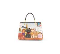 Braccialini Sac à main Cartoline de taille moyenne, parfait pour ajouter une touche de gaieté et de romantisme à n'importe quel look. L'imprimé dédié à Florence représente un tendre couple de chiens