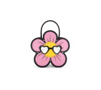 Braccialini Sac à main Temini en cuir en forme de marguerite, conçu pour ajouter une touche d'ironie et de couleur à n'importe quel look. Les pétales roses aux détails noirs et