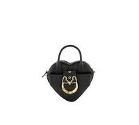 Braccialini Mini sac baroque en cuir de veau doux avec une silhouette romantique en forme de cœur, rehaussé d'un fermoir baroque emblématique avec des cœurs émaillés et des détails brillants, Noir
