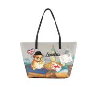 Braccialini Sac à bandoulière Cartoline idéal pour vous accompagner avec praticité et style à travers les jours les plus dynamiques. L'imprimé dédié à Londres présente un sympathique bouledogue