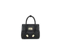 Braccialini Sara Sac à main en cuir à la silhouette compacte et féminine. La structure rigide et le design essentiel sont ornés de détails dorés tels que la plaque logo avant, Noir , Taglia unica