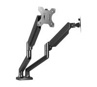 Braceau d'affichage en Alliage d'aluminium à Un Seul Bras 10 kg 32 Pouces pneumatique écran d'ordinateur télescopique Rotatif de Levage(Gas Spring Dual Arm)