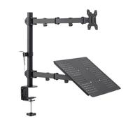 Braceau d'affichage en Alliage d'aluminium à Un Seul Bras 10 kg 32 Pouces pneumatique écran d'ordinateur télescopique Rotatif de Levage(Pole Mechanical Tray Dual Arm)