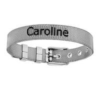 Bracelet 10 mm acier maille milanaise 21cm réglable + écrin (offert)