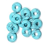 Bracelet 2 PCS 18 mm Big Hole Agates cristallines en quartz Stone GOGO Donut pour boucles d'oreilles Collier Pendante Charme de charme