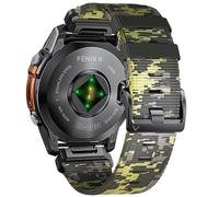 Bracelet 22mm QuickFit Nylon Renforcé avec Boucle Inox Compatible with Garmin Fenix 8/7/6/5 Plus, Epix Gen 2 & Forerunner 965/955 - Camouflage jaune