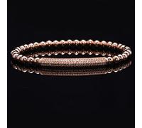 Bracelet 3 pièces/Ensemble dés breloque CZ Balle Bracelet élastique Hommes Mode Bracelets Bracelets Femmes Bijoux (Color : Rose Gold 1, Size : 20cm)