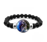 Bracelet 7 Chakras, 12 Signes Du Zodiaque Constellation Astrologique En Pierre Précieuse D'Onyx Noir Naturel - Cristal De Guérison Horoscope Bijoux De Pierre De Naissance