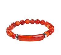 Bracelet 7 Chakras, Natutal Orange Jade Pierre Rectangle Perles Bracelet Yoga Chakra Cristal Bracelet Perlé Stretch Lucky Stone Perle Bracelet pour Femmes Hommes