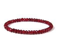 Bracelet 7 Chakras, Pierre De Jaspe Rouge Naturel Bracelet Brillant À Facettes Bonne Chance Bracelet De Couple Yoga Chakra Bracelet De Perles De Pierre Extensible Bijoux Porte-Bonheur Pour Femmes H