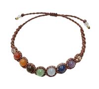 Bracelet 7 Chakras Pierres Naturelles, Réglable, Guérison Énergétique Reiki | 6mm Variation unique des pierres, Equilibre des chakras, Soulagement de l'anxiété, Purification de l'aura, Yoga et méditation