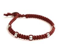 Bracelet 7 nœuds rouge ou noir [avec argent 925, réglable] Bracelet Kabbale, bracelet porte-bonheur - protection et chance - unisexe, Taglia Unica, Coton Argent, Pas de gemme