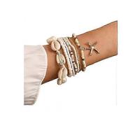 Bracelet ，8 pieces of fashionable and exquisite shell and rice bead bracelet set, suitable for daily wear, the best gift for wedding anniversary