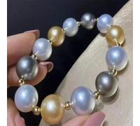 Bracelet 925S en perles naturelles des mers du Sud rondes 9-10 mm