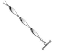 Bracelet à bascule en argent sterling 925 plaqué rhodium poli de 5,9 mm pour femme 19 cm