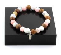 Bracelet - A Bijoux - Opale Rose - Howlite - Bois - 8 mm - Fabriqué en France