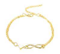 Bracelet à breloques coeur d'amour - Bracelet à breloques pour femme, bracelet avec symbole 'infini d'amour | grand bracelet en alliage avec huit caractères, bracelet en maille ciond, Fare riferimento
