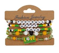 Bracelet à breloques de football élastique unisexe | Bijoux de sport pour papas, mamans, entraîneurs, matchs, jeux scolaires, activités de consolidation d'équipe