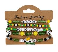 Bracelet à breloques de football élastique unisexe | Bijoux de sport pour papas, mamans, entraîneurs, matchs, jeux scolaires, activités de consolidation d'équipe