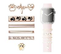 Bracelet à breloques doré compatible avec Apple Watch Series 10, 9, 8, 7, 6, 5, 4, 3, 2, 1, Mittelgroße, Métal, no