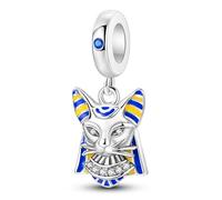 Bracelet à breloques en argent 925 avec pendentif en forme de pyramide, de pharaon, de roi, de vacances, du Caire, de dieu, de tombeau, de voyage