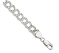 Bracelet à breloques en argent sterling 925 massif poli de 20 cm de large avec pince de homard de 7,75 mm de large pour femme