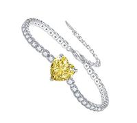 Bracelet à breloques en forme de cœur, bracelet réglable - Bracelet simple réglable pour anniversaire, Saint-Valentin, mariage, Siehe Beschreibung, Cuivre, zircone, Voir description