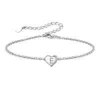 Bracelet à breloques en forme de cœur délicat en argent sterling 925 pour femme avec lettre Z, taille unique, Cuivre, Pas de gemme