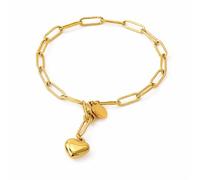 Bracelet à breloques en forme de trombone doré pour femme, bracelet à maillons délicats, fermoir à bascule minimaliste, cadeau tendance au quotidien, meddle, Métal, Pas de pierre précieuse