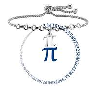 Bracelet à breloques infini avec lettre de Grèce Pi - Cadeau pour la rentrée scolaire
